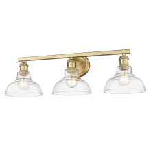 Golden 0305-BA3 BCB-CLR - Yep by Golden Lighting Carver 3-light Vanity in Brushed Champagne Brass